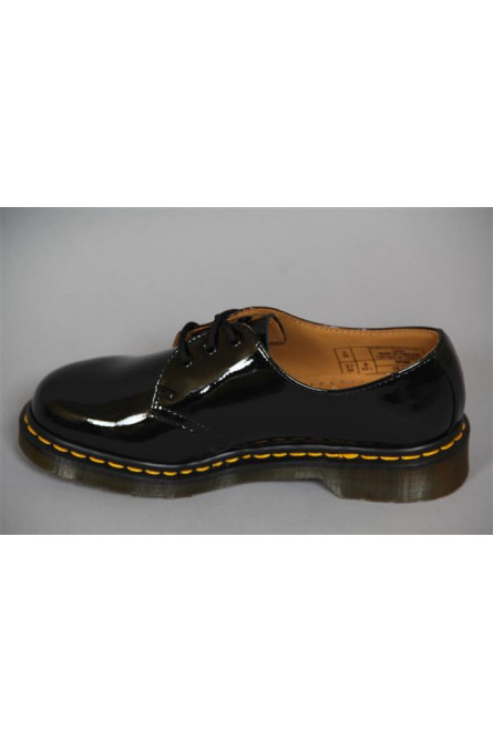 Chaussures Dr. Martens 1461 3 Trous - Noir Cuir, Taille UK3 (Pointure 36), Occasion, Style Punk/Mocassin