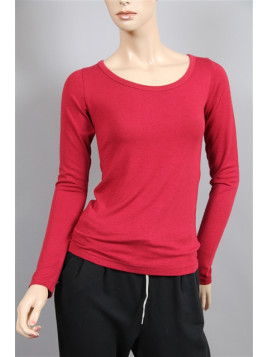 t-shirt col rond framboise
