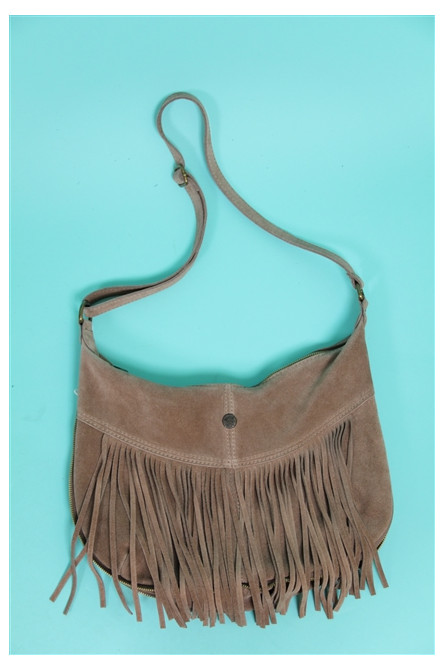 besace à franges pako-litto taupe