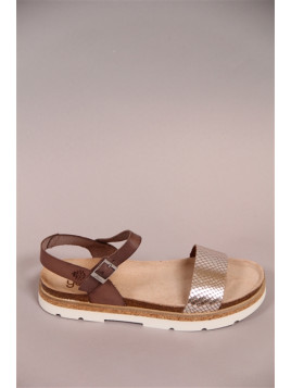 sandales yokono taupe/argent