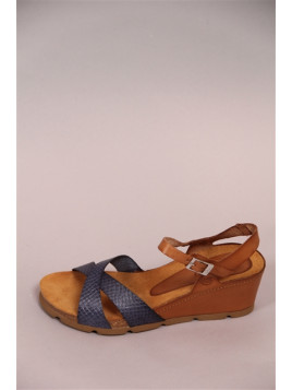 sandales yokono tan/bleu