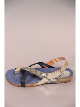 sandales yokono bleu/platine