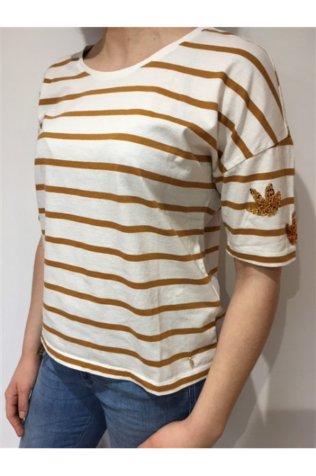 marinière des petits hauts rauyure camel/ecru