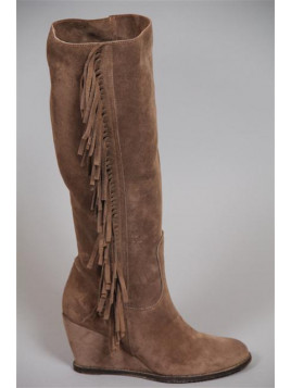 botte a franges meline taupe