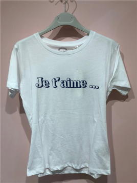 t-shirt jane blue blanc