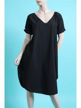 liquette col v ottod'ame noir