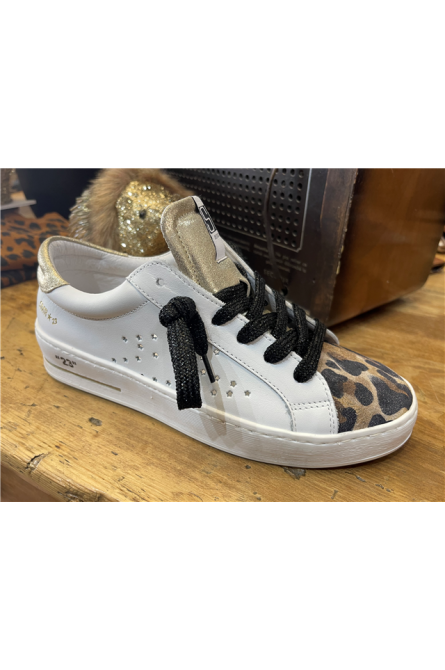 baskets semerdjian blanc/leopard